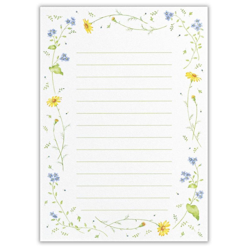 Enuby EA B6 Stationery Paper Flowers Stationery Envelopes Set |