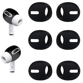 BLLQ Fit in Case Air Pods Pro 2 Eartips Covers Anti-Slip Earuds Cover Silicone Compatible with AirPods Pro 2【 Fit in The Charging Case 】 3 Pairs Black pro2b