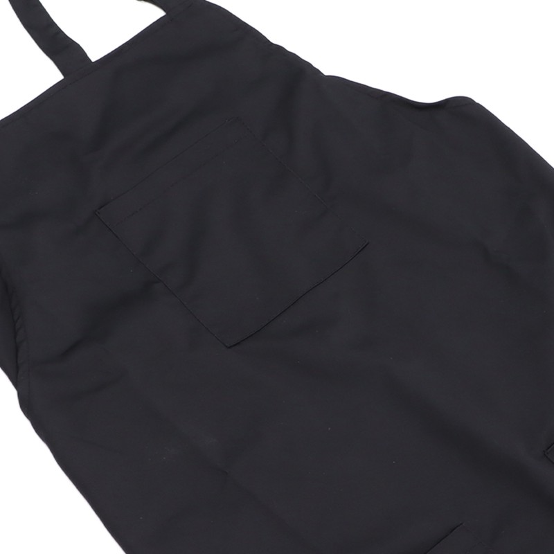 Kitchen Apron Black Apron Polyester Pockets Adjustable Strap Unisex Apron