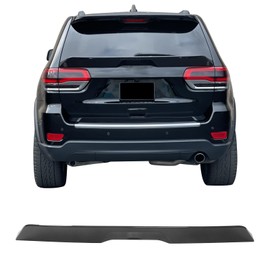 IKON MOTORSPORTS, Trunk Spoiler Compatible with 2014-2021 Jeep Grand Cherokee & 2022 Grand Cherokee WK, Duckbill Style Carbon Fiber Print ABS Plastic Rear Trunk Lid Spoiler Wing Lip