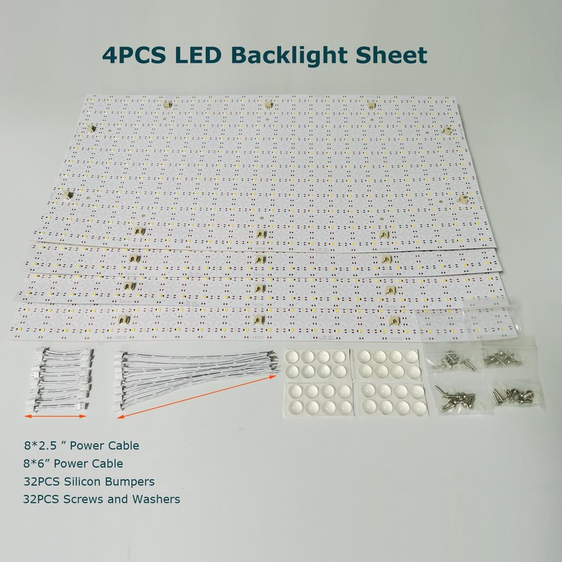 4PCS Soft LED Backlight Sheet 28W 6000K White Color Backlit