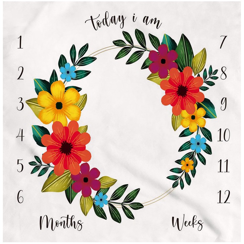 Baby Monthly Milestone Blanket Innovative Decorative Garland Pattern Newborn Photography