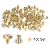 sourcing map 100set Round Flat Head Screws Buttons 5/16" Metal