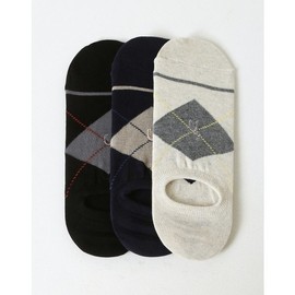 Hazzys (대구신세계)선물추천 체크 배색 페이크삭스 3종 세트 HJSS4F202WT (Daegu Shinsegae) Gift Recommendation Checked Color Block Fake Socks 3-Piece Set HJSS4F202WT