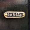 No Soliciting Brass Door Sign. Traditional Style Home Décor Wall