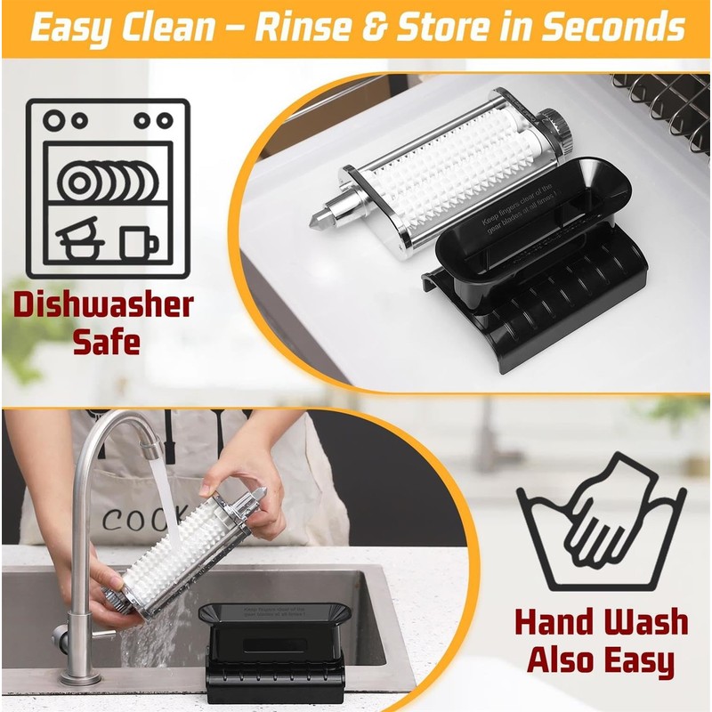3 Thickness Adjustable Meat Tenderizer Attachment for Kitchenaid Mixers,Steak Cuber