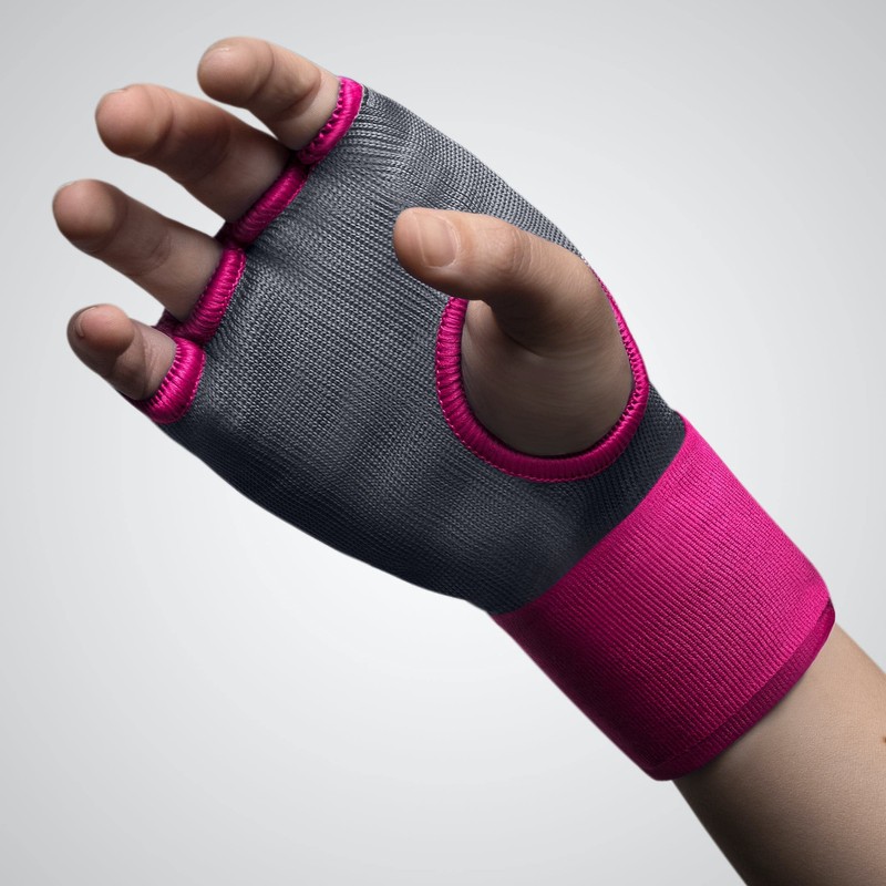 Hayabusa Quick Gel Boxing Hand Wrap Gloves - Grey/Pink, Medium