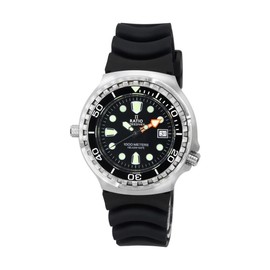 RATIO FreeDiver 2nd Generation Helium Safe Diver Watch Sapphire Crystal Quartz Movement Dive Watch 1000M Water Resistant Diving Watch for Men (Black)