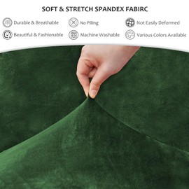 NICEEC Green Spandex Arm Chair Covers for Dining Chairs Super Soft Chair Covers Armchair Easy Fit Chair Cover Set of 1 Washable Chair Protector with Zipper for Kitchen Wedding Party Living Room