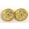 Colt Factory Gold Grip Medallions. 150 Yr. Anniversary Horse Head
