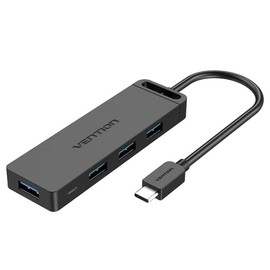 VENTION Type-C USB 3.0 Hub, 4 Ports, Power Supply, Self-Powered, 5Gbps USB Port, 0.15 m, Thin, Lightweight, Slim Design, Telework, Work from Home, MacBook, iMac, Surface Pro, etc