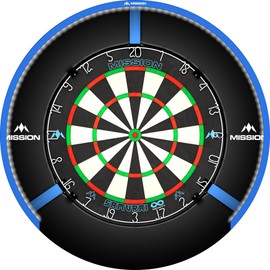 Mission Darts Torus 270 | Dart Board LED Lighting System with Easy Access to Dartboard Area for Unrestricted Play, Sand Blasted Black, Red, Blue, Green, Purple, Bronze and Silver Colours