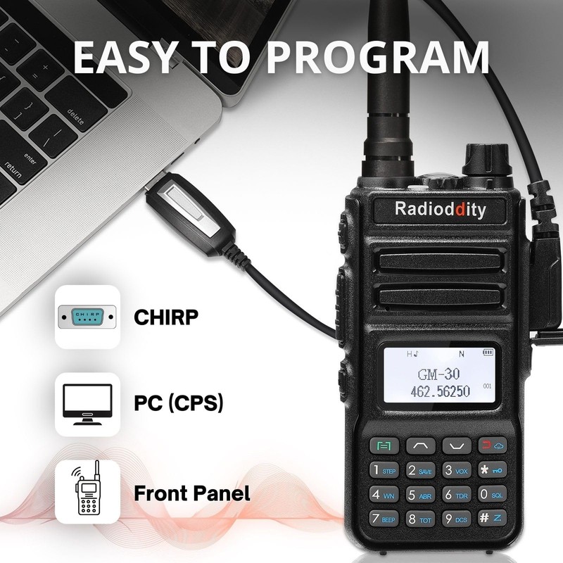 Radioddity 1 Pack GM-30 GMRS Handheld Radio, Long Range Two