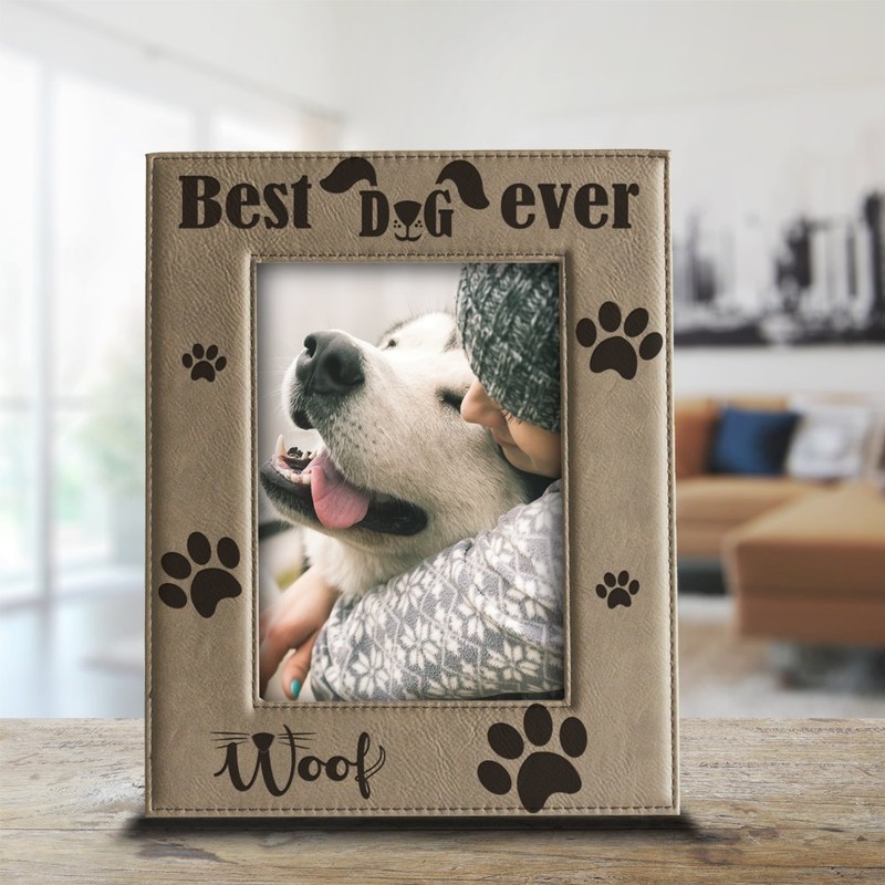 BELLA BUSTA - Best Dog Ever - Engraved Leather Photo