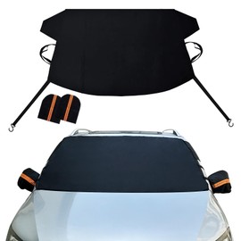 VOJKOREL Car Windshield Snow Cover 2* Removable Side Mirror Protector Windshield Snow and Ice Cover Suitable for Cars, Trucks, SUVs, MPVs, Vans, Off-Road Vehicles.