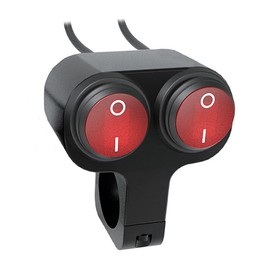 VOANZO Motorcycle Switch Aluminium Handlebar Switch with LED for Headlight Switch/Hazard Brake Fog Light ON/OFF Switch