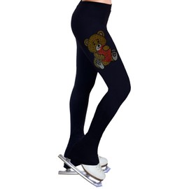 NY2 SPORTSWEAR Figure Skating Practice Pants with Rhinestones R83 - Adult Sizes- (Adult Large) Black