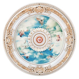 Undisclosed New Masterpiece Molding 24in Round White Cherub Sky Chandelier Ceiling Medallion