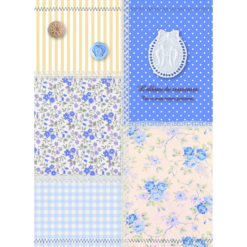 Nakabayashi 5PL-270-31-B Pocket Album, Patchwork, Blue