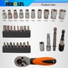 JEUCLEL 31PCS 1/4" Drive Mini Ratchet Set with bits, Torx,