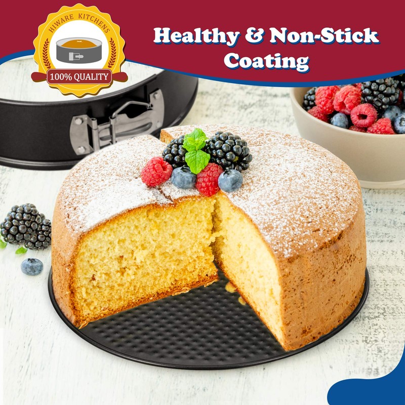 HIWARE 9 Inch Non-stick Cheesecake Pan Springform Pan with Removable