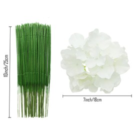 Wooter 32 Pcs Silk Hydrangea Heads Fake Hydrangea Flowers Artificial Flowers Heads with Stems for Home Décor (Pure White)