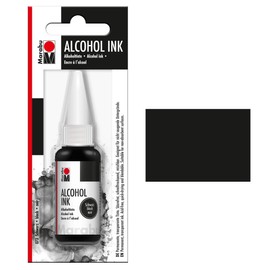 Marabu 12160059073 Alcohol Ink Black, 20 ml, Alcohol Ink, for Fluid Art, Resin Art and Epoxy Resin, for Non-Absorbent Surfaces, Coated Special Paper, Metal, Ceramic and Glass