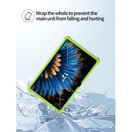for Blackview MEGA 2 Android 15 Tablet 12 inch FHD+2K Display AI Smart Tablet Model Case,UYRUREL Soft Silicone Adjustable Stand Cover Lightweight Kids Friendly,Green.