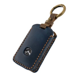 SKYBELL Key Case, Compatible with Mazda CX3, CX5, CX8, CX30, CX60, MX30, Roadster and Others, 3 Buttons, Genuine Leather, Key Cover, Smart Key, Key Case, Car, Skybell, navy