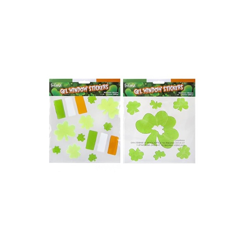 St Patrick's Day Gel Window Stickers 22 Piece - Happy