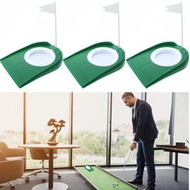 Set of 3 putting cups, golf putting cups with flag, plastic golf indoor outdoor putting cup, exercise aid, training aid, for men and women, indoor and outdoor, home, office, yard, lawn