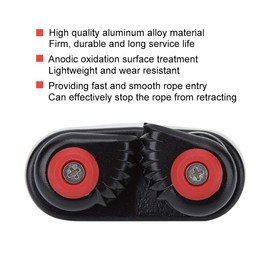 KSTE Black Aluminum Alloy Rope Buckle Holder Anchor Cam Cleat Compatible with Kayak Yacht Boat Accessory
