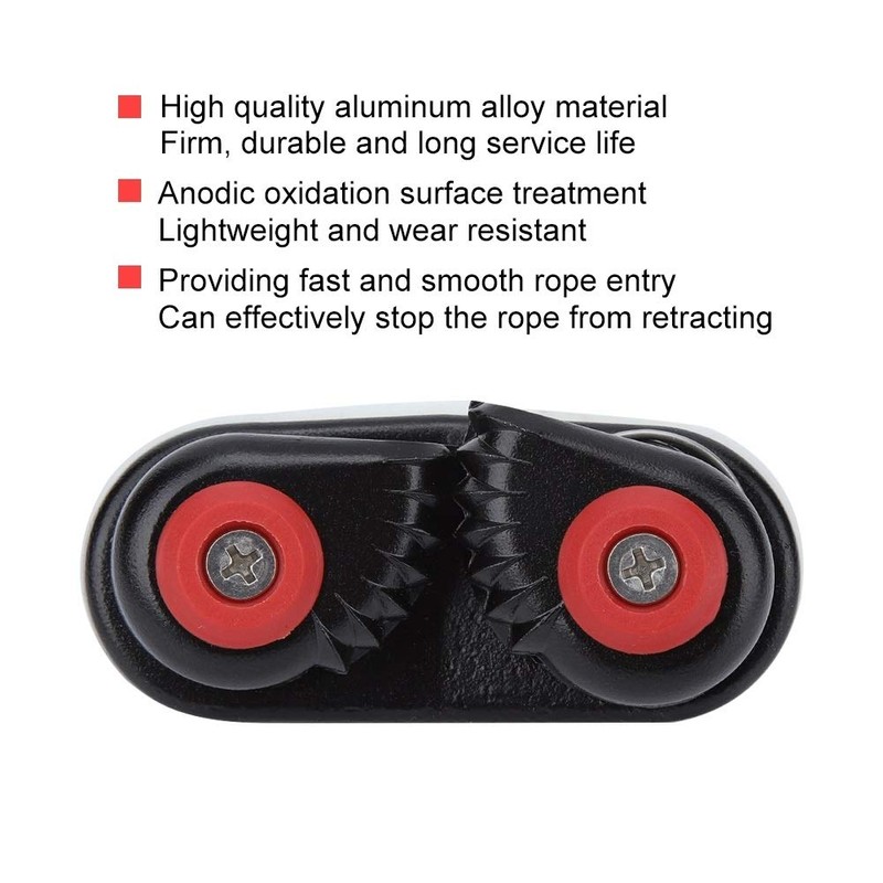 KSTE Black Aluminum Alloy Rope Buckle Holder Anchor Cam Cleat