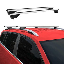 OMAC Roof Rack Cross Bars for Volvo V70 XC70 2008-2010 Lockable 165Lbs Aluminium Silver 2Pcs fits Cargo Carriers Kayak Canoe Bike Snowboard