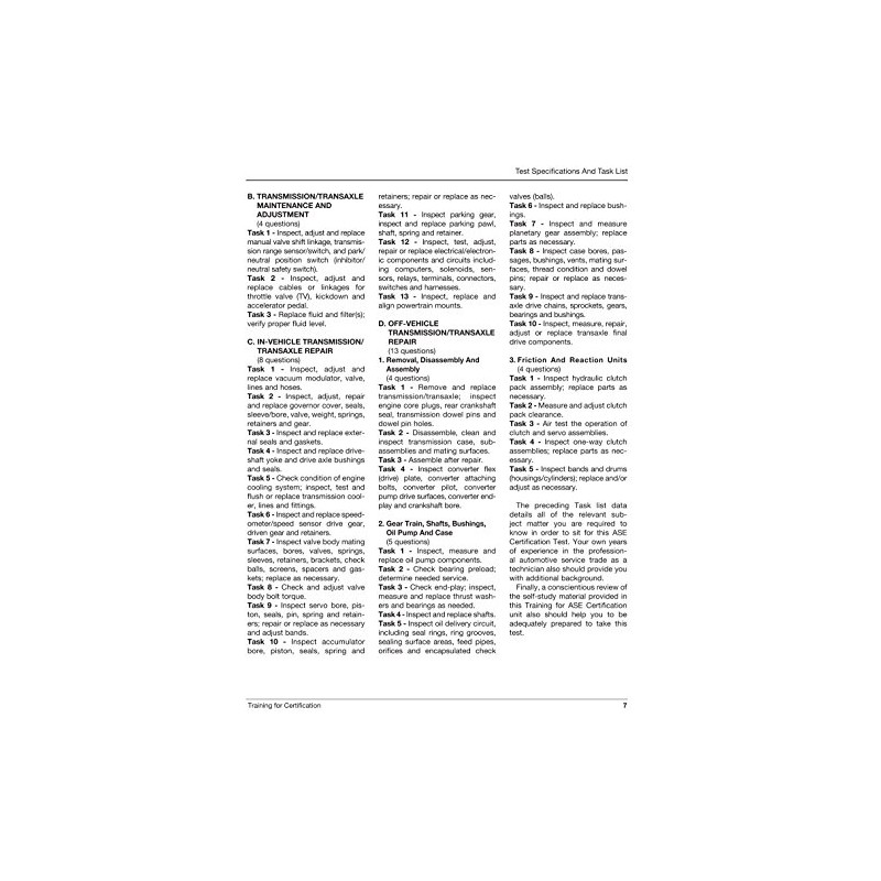 ASE Test Preparation - A2 Automatic Transmission / Transaxle (Motor