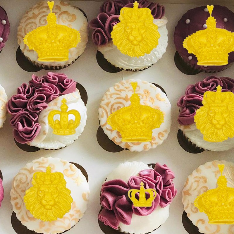 Royal Crown Silicone Molds Set, Lion and Tiara Fondant Molds,