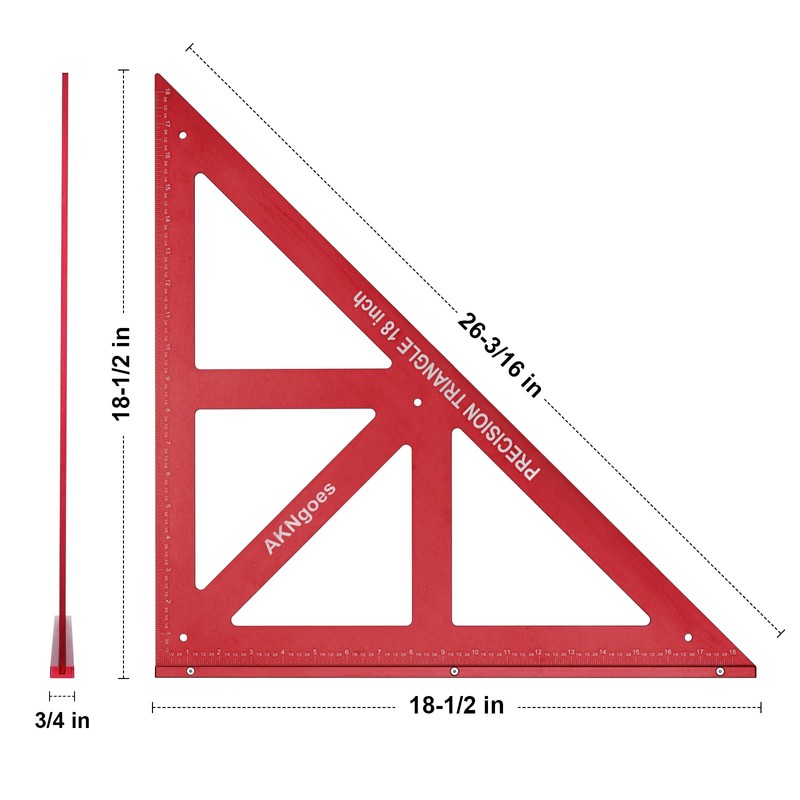 AKNgoes Precision Triangle Square 18inch, Metric & Imperial Scale Framing
