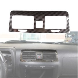 Fgtagtal Fit for Hummer H3 2005-2009 Center Console Air Outlet Cover, Front Center Console Dashboard Panel Air Vent Trim Cover Frame Sticker, 1PCS (Carbon Fiber Pattern Black)