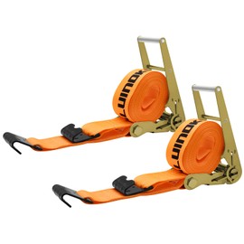 SALUINOKI 2Pack 4 inch Ratchet Straps 30ft Heavy Duty with Flat Hook for Flatbed Trailer Winch Strap 4 inch Flatbed Straps Ratcheting Orange