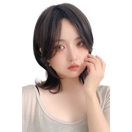[Brightlara] Soft Wolf Layer Wig Short Bob Natural Full Wig Wolf Wolf Hair hf1510-BK