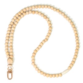 Lanyards for id badges and Keys for Women Wood Beaded Lanyards for ID Badge Holder Breakaway Lanyard for Teachers (A)