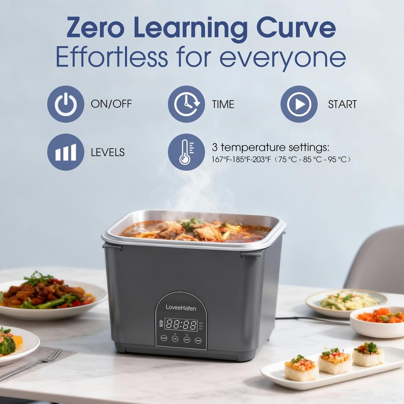 LoveeHafen 2026 Upgraded Cordless Electric Lunch Box, Cordless Rechargeable Food