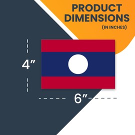 Magnet Me Up Laos Laotian Flag Car Magnet Decal, 4x6 Inches, Heavy Duty Automotive Magnet for Car, Truck SUV