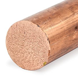 110 Copper Round Rod, Unpolished (Mill) Finish, H04 Temper, ASTM B187, 0.75" Diameter, 24" Length