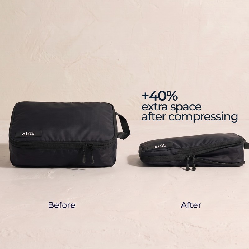 ciúb Compression Packing Cubes Organised Travel Fit 40% More in