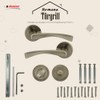 domino ROMANA-R M3 Door Handle Set Toilet Bathroom Set Round