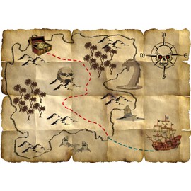 Folat 7659 Schatkaart Red Pirate/st