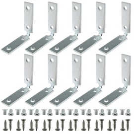 LUORNG 10PCS 46x46x12mm 90 Degree Corner Fastener Silver Cold Rolled Steel Angle Bracket L Shape Multifunctional Right Angle Corner Code Suitable for Wooden Furniture Bed Frame Cabinet Drawer