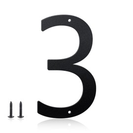 3 Inch House Numbers and Metal Letters for Outdoor Signs, House Numbers for Outside, Aluminum Address Letters and Numbers for Door, Mailbox, Garden, Perfect for Home or Office (Number 3)