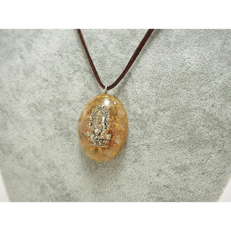 RELIGHT Natural Stone, Orgonite, Necklace, Ganesha, God Pendant, Power Stone,